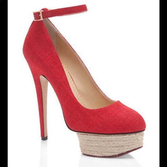 Charlotte Olympia Dolores - Red Woven Pump 6.5 NIB - Picture 8 of 9